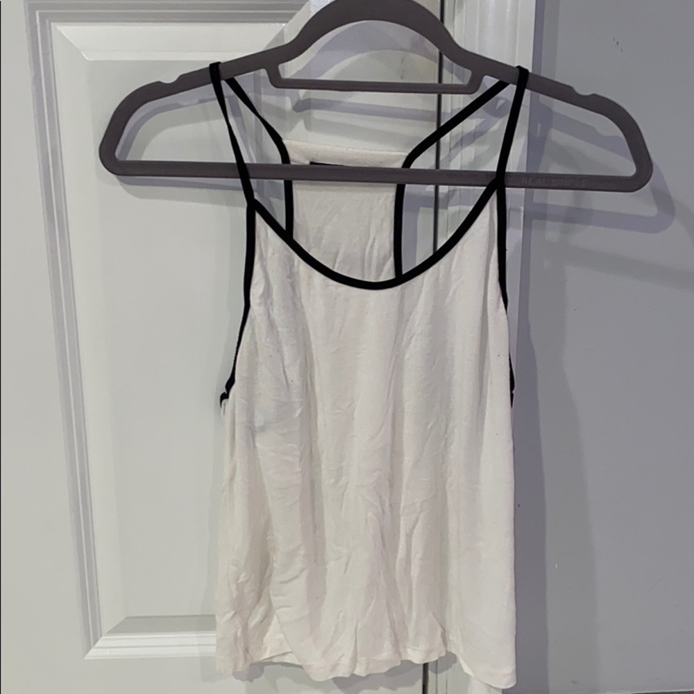 White Tank Top with Black Trim